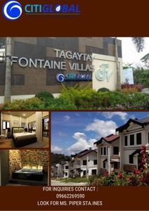 House and Lot located at Metro Tagaytay , Tagaytay Fontaine Villa Pre- Selling 5 yrs to pay Avail Your Own House And Lot