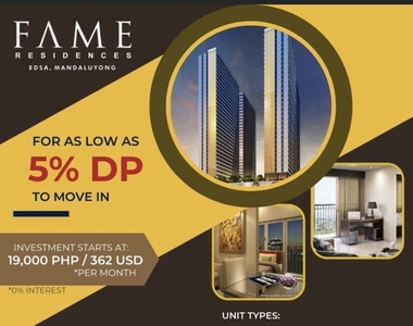 RE OPEN AVAILABLE UNIT AT FAME RESIDENCES