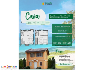 camella Sorsogon House and Lot For Sale - CARA Unit