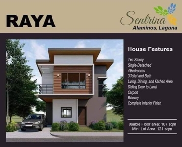 Raya Single Detached House at Sentrina Alaminos City, Laguna for Sale