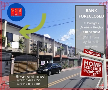 Bank Foreclosed in Marikina Heights 3bedroom with parking
