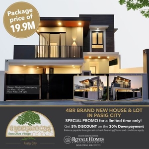 For Sale 4 Bedroom Brand New House and Lot in Greenwoods, Pasig City
