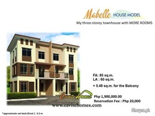3 Storey, 4 Br, 3TB, Mabelle Townhouse, Imus Cavite House and Lot