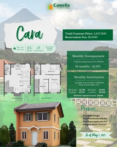Cara Unit House & Lot For Sale - Camella Hillcrest Legazpi