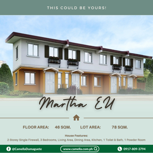Martha Townhouse for Sale in Camella Negros Oriental