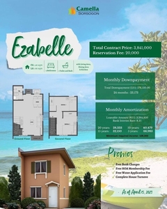 2-Bedroom Single Firewall Ezabelle Unit House for sale in Camella Sorsogon - Pre-selling