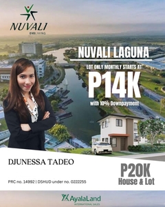 Preselling Residential Lot for Sale In Nuvali Laguna as low as 14k monthly!