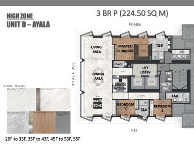 For Sale 3 Bedroom Premium Unit at The Estate Makati Ayala Avenue