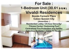 1 Bedroom Unit(30.61) Vivaldi Residences beside FarmersPlaza