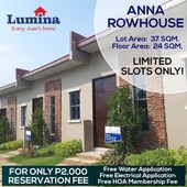 Anna Rowhouse For Only 2,000 to Reserve!