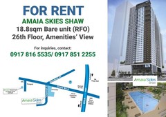 Studio Unit for Rent in Amaia Skies Shaw North Tower
