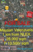 VALENZUELA INDUSTRIAL LOT 5 minutes from NLEX EXIT** 2.8 hectares @ P13,500 /sqm** PLs. iNQUIRE NOW!