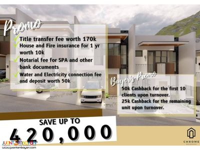 pre-selling townhouse Linao Talisay City Chrome Residences
