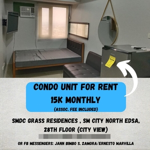 The Grass Residences Studio Condo unit for Rent