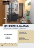 Affordable preselling condo unit at One Premier Alabang