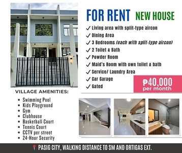 Townhouse For Rent In Santa Lucia, Pasig