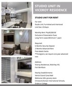 Interiored Studio Unit for Rent in Viceroy Residences Mckinley Hill