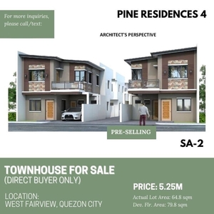 2-Storey Townhouse with 3 Bedrooms for Sale in Quezon City (Ready for Occupancy)