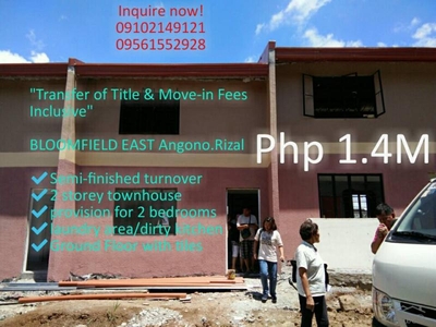 2 bedroom Townhouse for sale in Angono