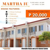 AFFORDABLE HOUSE AND LOT FOR SALE IN LESSANDRA GENSAN 3 BEDROOMS MARTHA IU