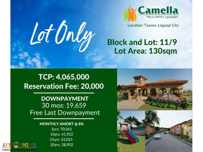 Camella Hillcrest Legazpi - Lot for Sale