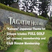 Tagaytay Highlands Land For Sale near midlands | Golf / Club House Membership