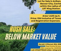 RUSH SALE: Lot in Bacoor, Cavite within the radius of LRT Niog Station (price is below Market Value)