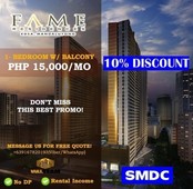RE-OPEN AVAILABLE UNIT AT FAME RESIDENCES 10%DISCOUNT!