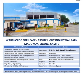 Cavite Light Industrial Park Commercial Warehouse for Rent
