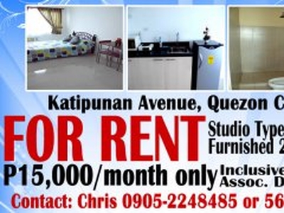 Studio Type Condo For Rent in Katipunan QC - Quezon City - free classifieds in Philippines