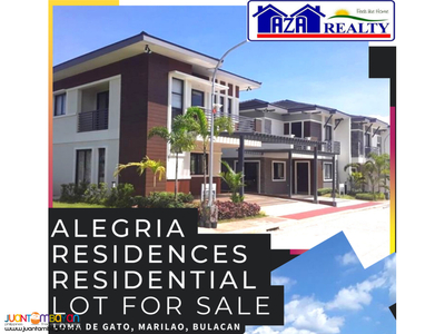 Vacant Lot Only 192sqm. in Marilao Bulacan Alegria Residences