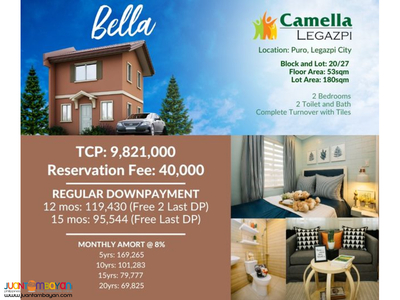 bella Camella Hillcrest Legazpi - house & Lot for Sale