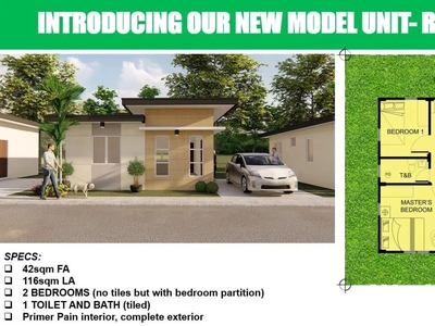 Rakenford Model House and Lot for Sale at Menzi New Town in Bukidnon