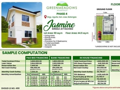 2-Bedroom House For Sale in Greenmeadows Residences, San Jose, Batangas