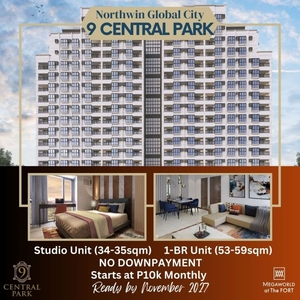 9 Central Park: Studio Unit 36sqm NGC, Bulacan (Near Philippine Arena) For Sale
