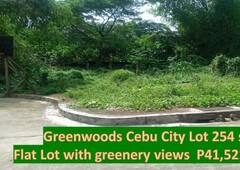 Cebu City Lot for sale at Greenwoods 254 sqm FLAT & Greenery