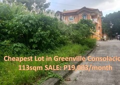 CHEAPEST Lot sale in Greenville Consolacion Cebu 113 sqm