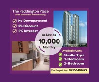 For Sale Studio,1bedroom 2bedroom condo,Paddington Place,Shaw Mandaluyong nr. MRT, Ortigas,Megamall ,Bgc,Makati,Taguig