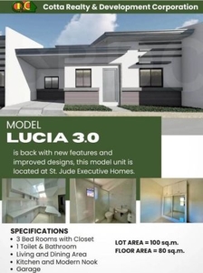 3 Bedroom Lucia Model House For Sale at St. Jude Village Lucena, Quezon Province