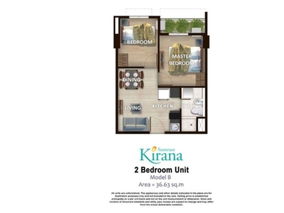 36.60 sqm Suntrust Kirana: 2 Bedroom Unit for Sale – Pasig City