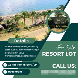 95 sqm beachfront resort lot below market for sale