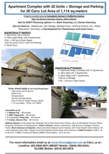 APARTMENT COMPLEX WITH 32 UNITS ; Lot Area 1,114 sq.m