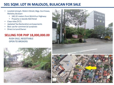 Commercial Lot For Sale Along A. Mabini St., Malolos, Bulacan