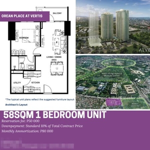 For sale 1 Bedroom Unit at Vertis North, Quezon City
