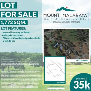 For Sale Lot in Malarayat Golf Club 2nd fareway from main entrance, Lipa City