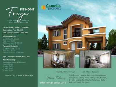 Freya Model House in Camella Sta.Maria City, Bulacan For Sale