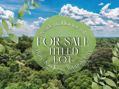 Individual Title Residential lot for sale in San Jose, Antipolo City