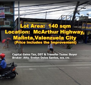 Malinta Mc Arthur Highway Property with Improvement for sale at Valenzuela