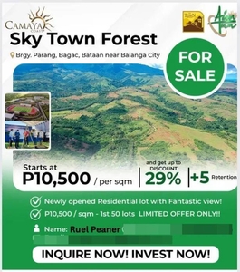 Over looking lot (pre selling) for sale in Parang, Bagac, Bataan