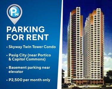 Parking slot for rent @ Skyway Twin Tower Pasig